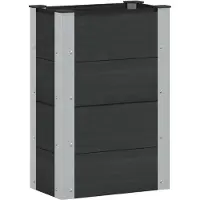 vidaXL Jardinière surélevée noire, 50 x 30 x 72 cm, en WPC et aluminium