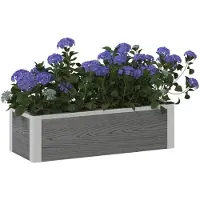 Syfax Jardinière surélevée Gris 75 x 30 x 22 cm WPC et Aluminium
