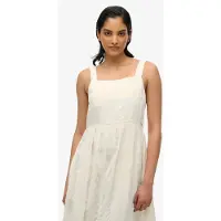 Superdry Statement Tiered Sleeveless Long Dress Beige 2XS Femme