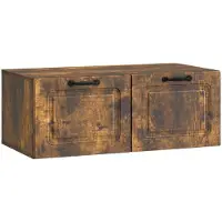 vidaXL Meuble TV mural en chêne fumé 78,5 x 41 x 30 cm