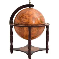 Syfax Support à vin bar forme globe Marron Bois d'eucalyptus massif