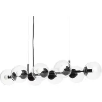 LEDKIA Suspension Métal Et Verre Wassily 8 Spots Noir