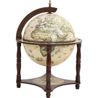 Syfax Support à vin bar forme globe Marron Bois d'eucalyptus massif