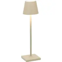 Zafferano Lampe De Table Led Rechargeable Et Dimmable Poldina Pro Micro Sabbia Avec Autonomie Jusqu'À 12 Heures