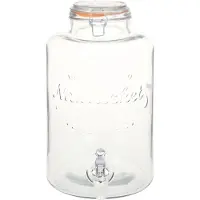 Syfax Fontaine à eau XXL avec robinet Transparent 8 L verre