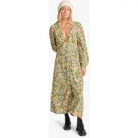 Billabong Cool Night Long Sleeve Long Dress Vert S Femme
