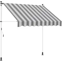 vidaXL Store à enroulement manuel, anthracite et blanc, 350 cm