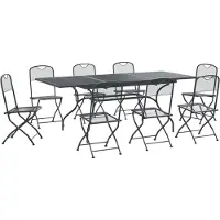 Syfax Ensemble de salle à manger pour jardin 9 pcs Anthracite