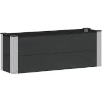 vidaXL Jardinière surélevée noire, 100 x 30 x 36 cm, en WPC et en aluminium