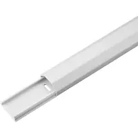 Goobay 90727 Chemin de câbles demi-rond en aluminium 33 mm, longueur 1,1 m, blanc - pour poser les câbles de manière invisible