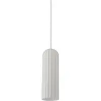 Nordlux Miella design lustre en verre plissé, Variante : Ø 100 x 300 mm, 25 W, blanc