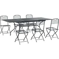 Syfax Ensemble de salle à manger pour jardin 7 pcs Anthracite