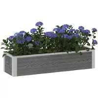Syfax Jardinière surélevée Gris 100 x 30 x 22 cm WPC et Aluminium