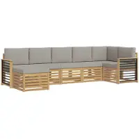vidaXL Ensemble de canapés d'extérieur , 7 pièces, blanc et gris clair