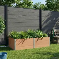 Prolenta Maison Exclusive - Jardinière surélevée marron, dimensions 200 x 100 x 54 cm, en WPC et aluminium