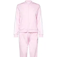 Adidas Essentials 3 Stripes Tracksuit Rose M Femme