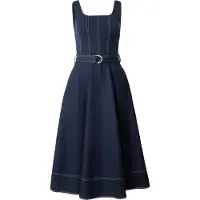 Tommy Hilfiger Contrast Stitch Sleeveless Midi Dress Bleu XL Femme
