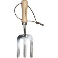 OEM Petite fourchette pour enfant, légère, en acier inoxydable et bois de frêne, 19,7 cm