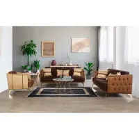 AEA Ensemble de canapés : canapé 3 places, canapé 3 places, fauteuil, canapé Chesterfield, canapé 3 places