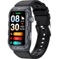 INF Bracelet Connecté Santé: Suivi Complet, ECG, Sommeil, Multisports Le noir