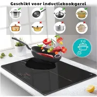 OEM Plaque à induction 3 zones - Encastrable 59 cm - Fonctionnement autonome - 3 zones de cuisson - Avec cadre - Économe en énergie - Design moderne - Économe en énergie
