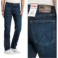Wrangler | Jean pour hommes, coupe droite, coupe classique, bleu marine, taille W33, longueur L32