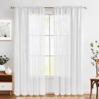 OEM Rideaux en voile transparent 140 x 210 cm, rideaux de salon, tissu vintage classique, tringle filtrant la lumière, 2 panneaux de rideaux