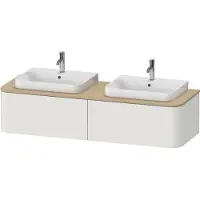 Duravit Happy D.2 Plus Meuble sous-lavabo sur console suspendu, 1600x550 mm, 2 tiroirs, pour 2 vasques à poser, HP4946B3939