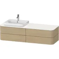 Duravit Happy D.2 Plus Meuble sous-vasque sur console suspendu, 1600x550 mm, 4 tiroirs, pour lavabo pour meuble position à gauche, HP4963L7171