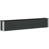 Syfax Jardinière surélevée Noir 200 x 30 x 36 cm
