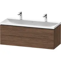 Duravit L-Cube c-shaped Ensemble suspendu, 2 tiroirs, 2 plans de toilette, sans trop-plein, 2 trous pour robinetterie, 1200x480x480mm, LC6954O21210000