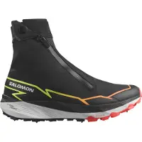 Salomon - Chaussures de trail - Winter Cross Spike Black/Fiery Coral/Safety Yellow - Taille 42 - Noir