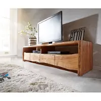 DELIFE Meuble-TV Live-Edge 230 cm acacia nature massif 4 tiroirs