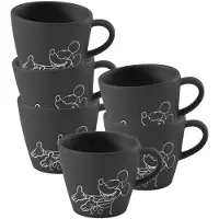 Villeroy & Boch Manufacture Rock - Tasse à espresso Mickey Mouse, 60 ml, lot de 6