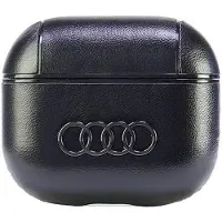 Audi Apple AirPods 3 Generation Leather Big Logo Housse de protection noire