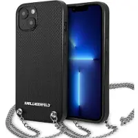 Karl Lagerfeld Klhcp13spmk Iphone 13 Mini 5.4 Leather Textu And Chain Phone Case Clair