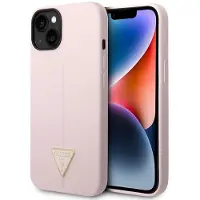 GUESS Guhcp14msltgu Iphone 14 Plus15 Plus 6.7 Fioletowy Silicone Triangle Phone Case Clair