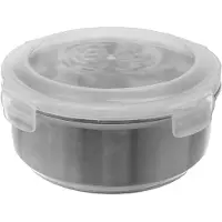 Orion Bol de cuisine | Bol alimentaire | Bol en acier avec couvercle plastique rond hermétique 1200 ml