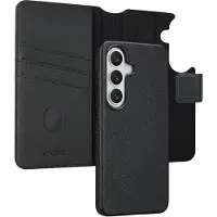 Accezz Étui de télephone portefeuille en cuir 2-en-1 avec MagSafe pour Samsung Galaxy S26 Plus - Onyx Black