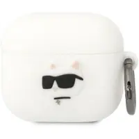 Karl Lagerfeld Kla3Runchh Airpods 3 Cover Biały/White Silicone Choupette Head 3D