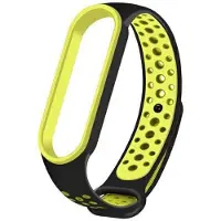 Beline Pasek Mi Band 7/6/5Czarny-Zielony/Noir-Vert Design