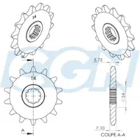 Teknix Pignon De Sortie De Boite Pour Moto Rieju 50 Mrt 2009 À 2017 Neuf