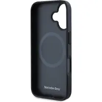 Mercedes MEHMP16S23RCMK iPhone 16 6.1" czarny/black hardcase Plain Smooth Leather MagSafe (Apple iPhone 16), Coque pour téléphone portable, Noir