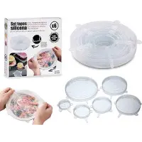BigBuy Ensemble De 6 Couvercles En Silicone Pour Vaisselle
