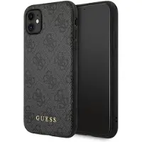 GUESS GUHCN61G4GFGR iPhone 11 6,1" szary/grey hard case 4G Metal Gold Logo (Apple iPhone 11), Coque pour téléphone portable, Gris