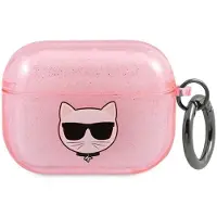 Karl Lagerfeld Kla3Uchgp Airpods 3Cover Róowy/Pink Glitter Choupette