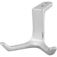 Hermeta Crochet de plafond 0200 double A.87mm Alu.argenté.anod.H.49mm