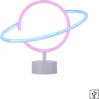 Leuchtendirekt JUST LIGHT NEON-SATURN LED Néon-LED-Image Rose, bleu 1 W multicolore 85029-70