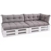 VBChome Coussins pour palettes 120 x 80, 120 x 40 et 70 x 40 cm - Meubles en palettes Euro, coussins pour palettes, jardin, balcon - 12 couleurs, rembourrage en flocons de mousse, gris - Lot de 5