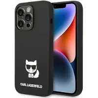 Karl Lagerfeld Étui pour iPhone 14 Pro Max en silicone Choupette noir